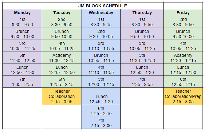JM Block Schedule